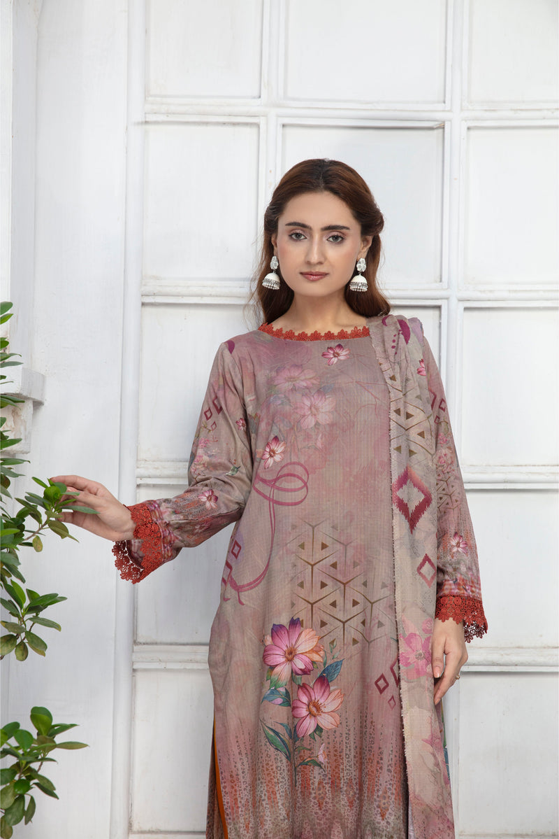 ALEEZAY Viscose Print Shirt & Dupatta VOL-2467