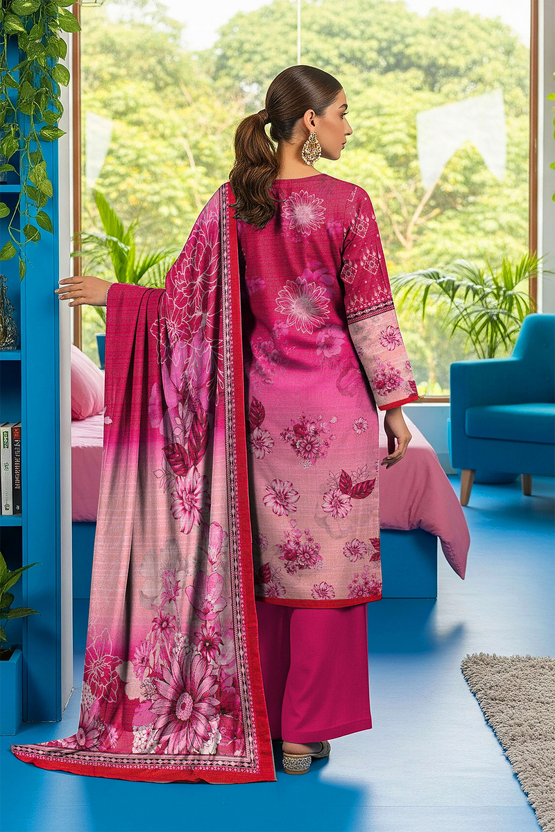 Aleezay Vol 2496 – Superior Fancy Peach Printed 3-Piece Suit with Dupatta & Dyed Trouser