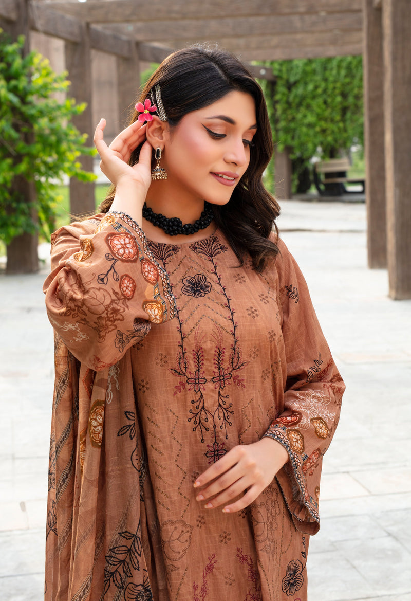 SAFEENA Viscose EMB Shirt & Dupatta Vol-2457