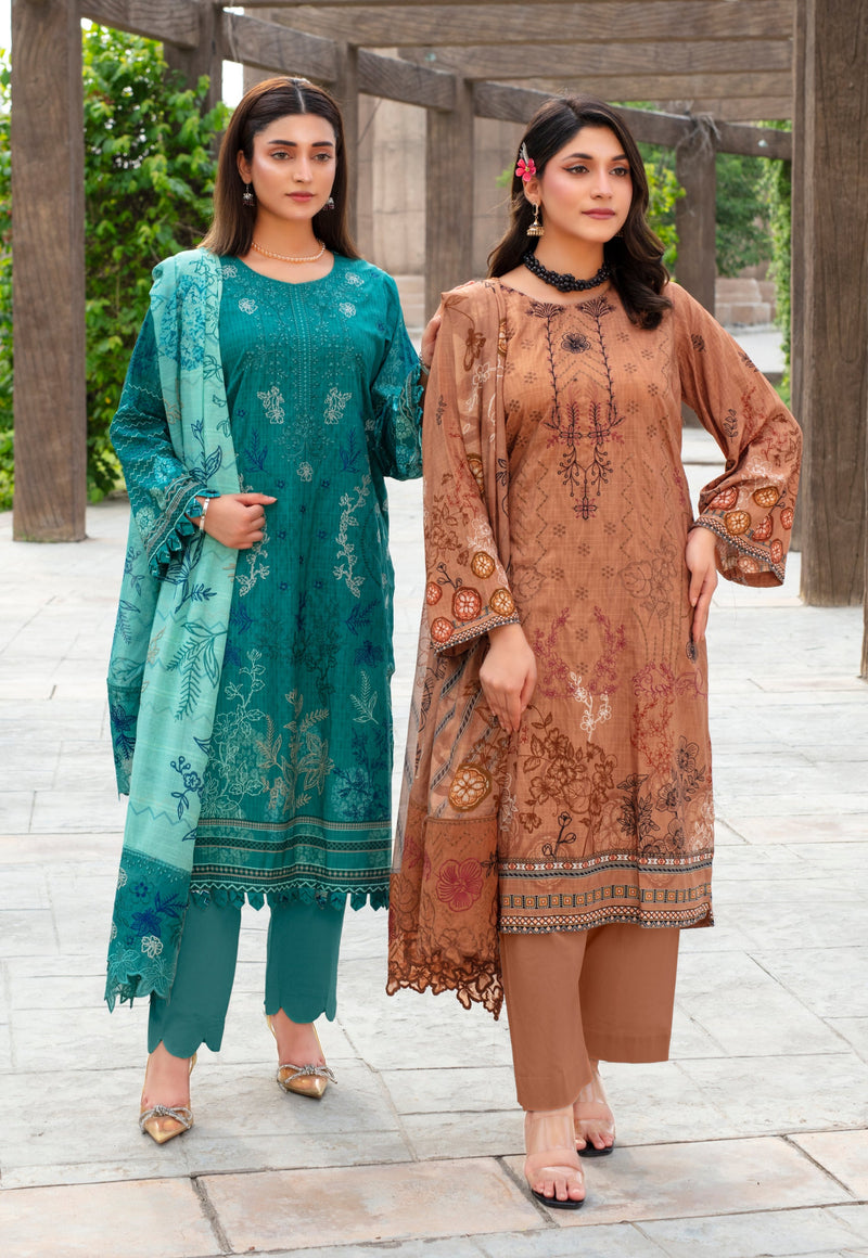 SAFEENA Viscose EMB Shirt & Dupatta Vol-2457