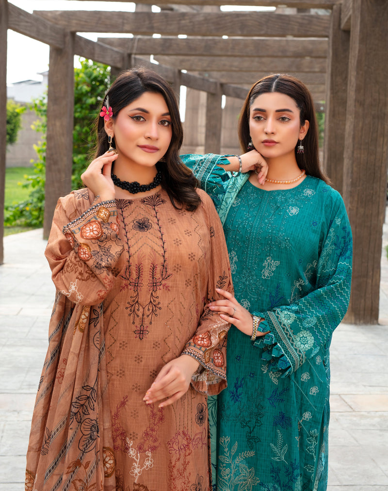 SAFEENA Viscose EMB Shirt & Dupatta Vol-2457