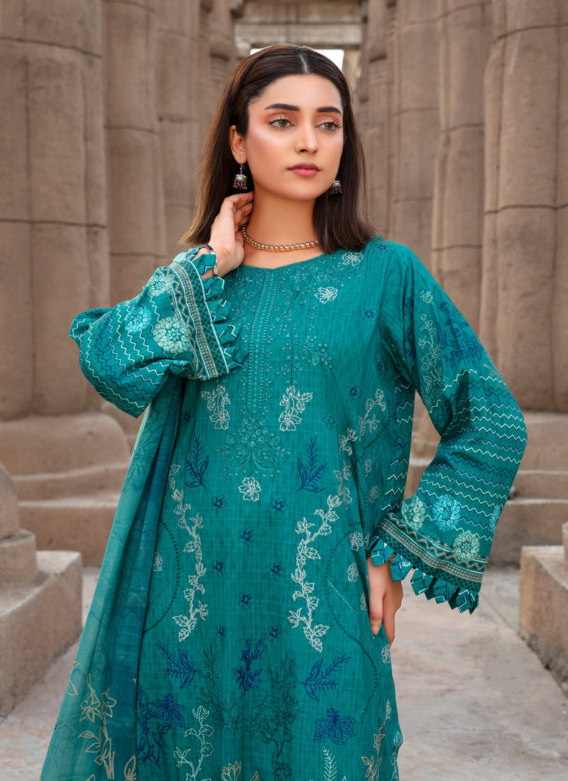 SAFEENA Viscose EMB Shirt & Dupatta Vol-2457