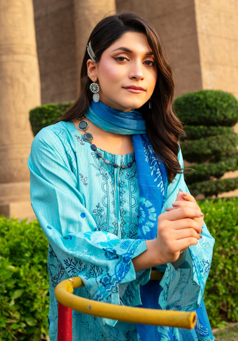 SAFEENA Viscose EMB Shirt & Dupatta Vol-2457