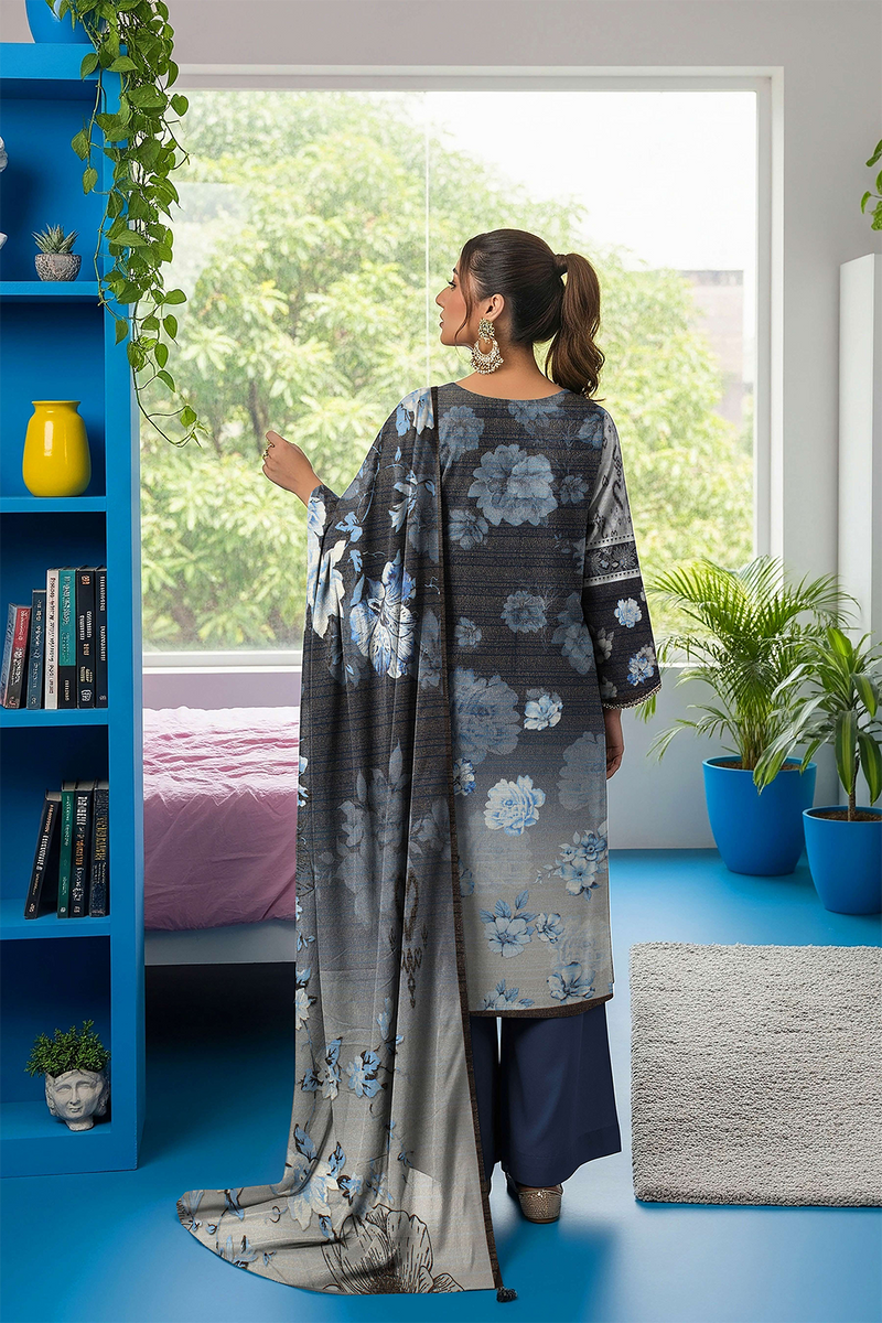 Aleezay Vol 2496 – Superior Fancy Peach Printed 3-Piece Suit with Dupatta & Dyed Trouser