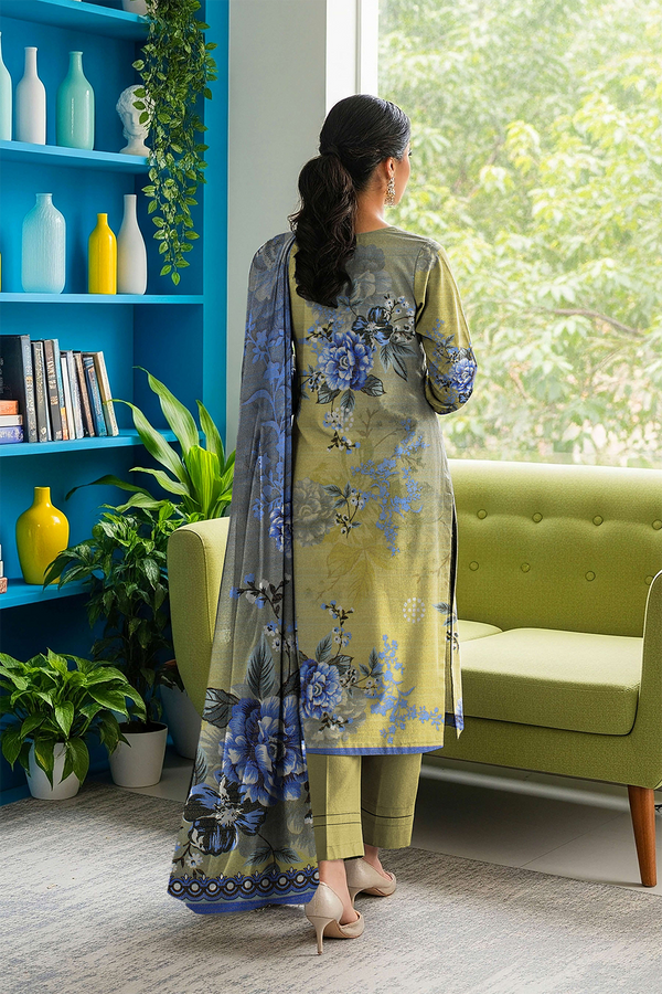 Aleezay Vol 2496 – Superior Fancy Peach Printed 3-Piece Suit with Dupatta & Dyed Trouser