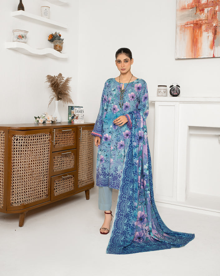 ALEEZAY Viscose Print Shirt & Dupatta VOL-2476