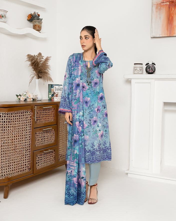 ALEEZAY Viscose Print Shirt & Dupatta VOL-2476