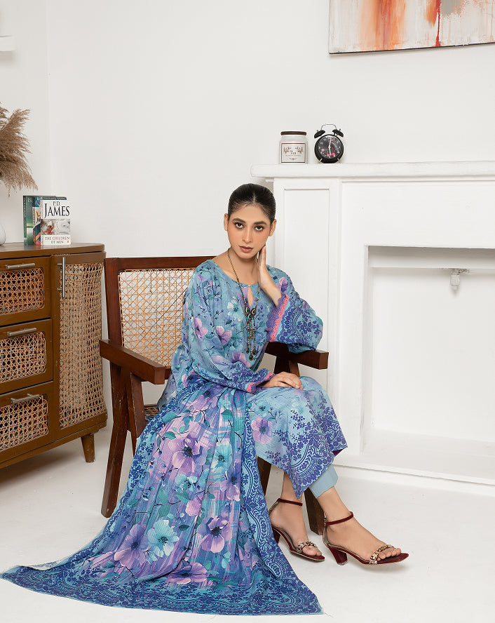 ALEEZAY Viscose Print Shirt & Dupatta VOL-2476