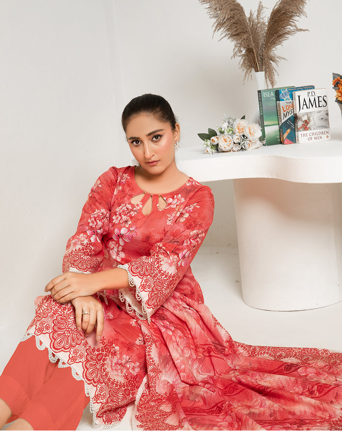 ALEEZAY Viscose Print Shirt & Dupatta VOL-2476