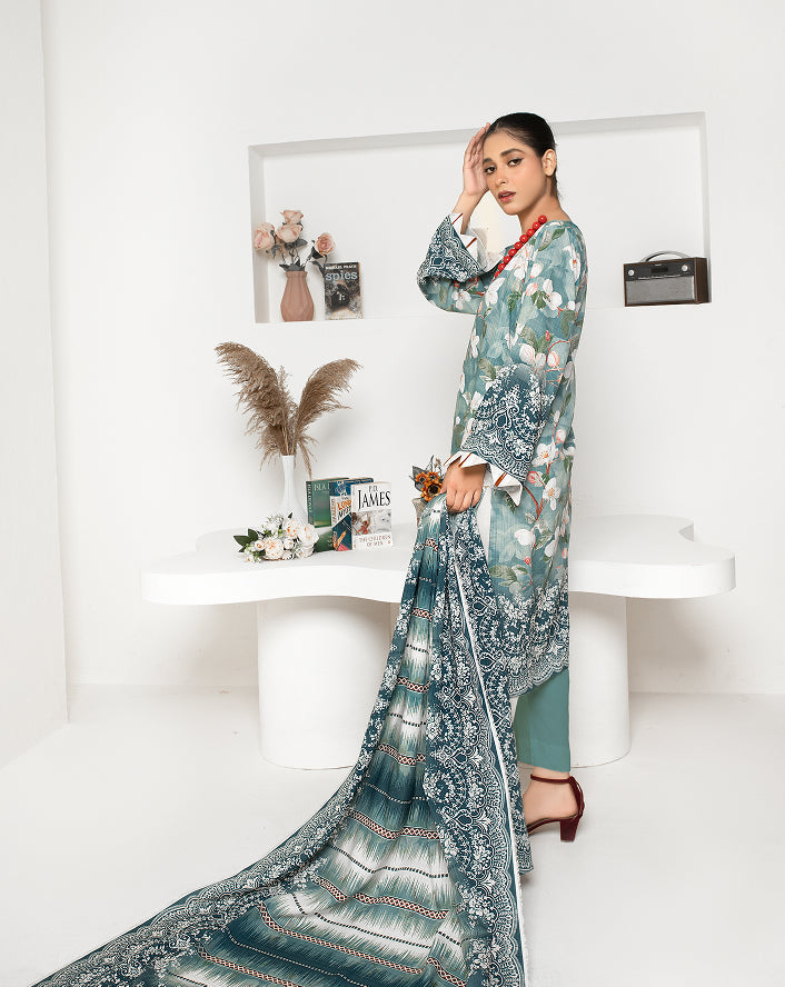ALEEZAY Viscose Print Shirt & Dupatta VOL-2476